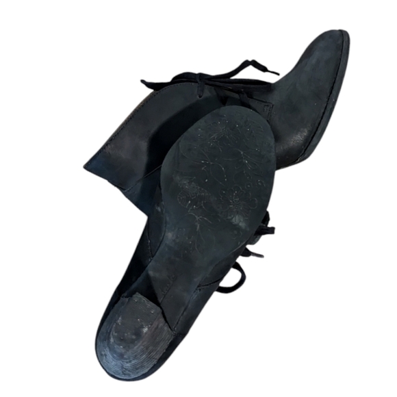 INDIGO by Clarks Black Leather Lace Up Heeled Ankle Boots Sz 8 M Style 83080 - Picture 3 of 9